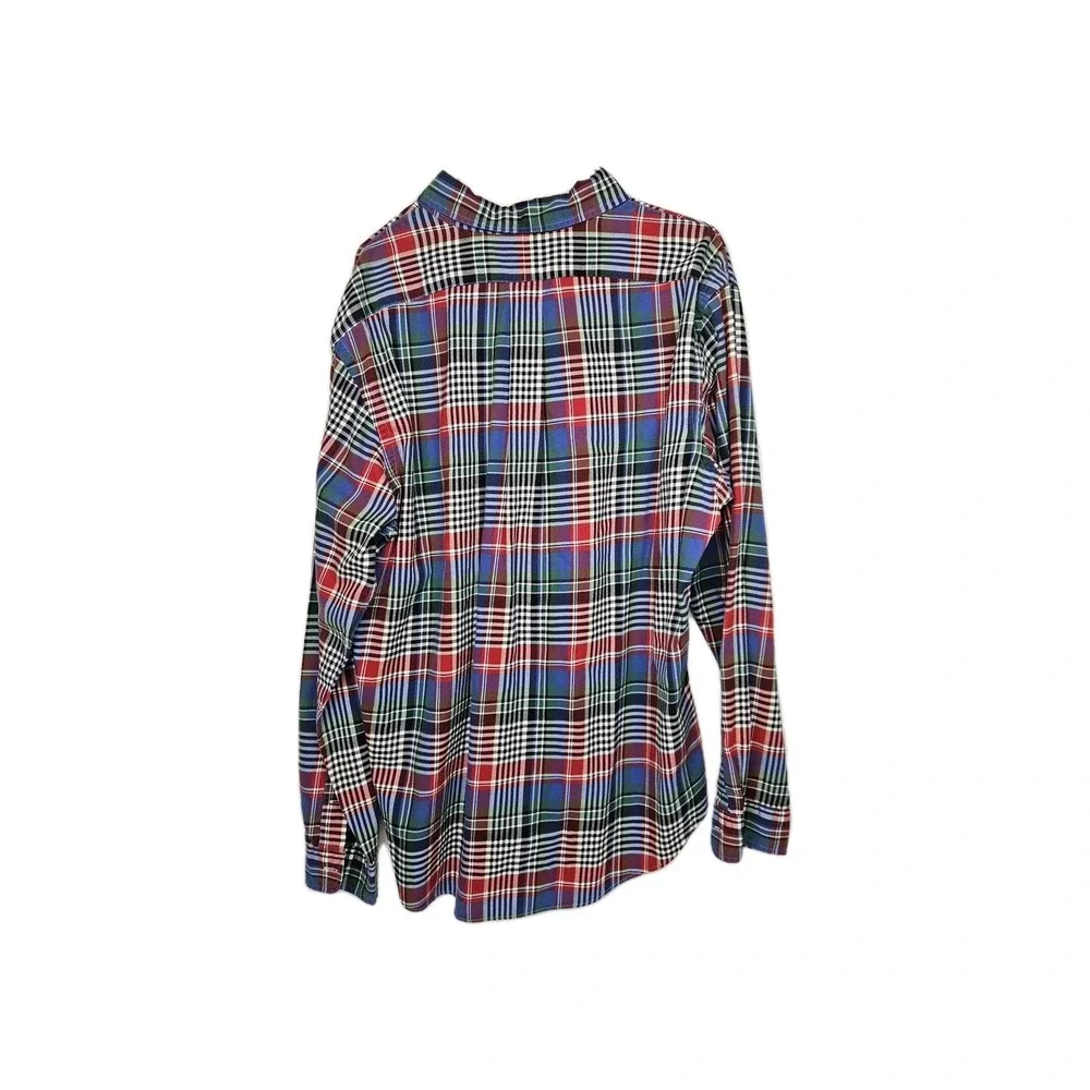 Ralph Lauren Plaid Button Up Long Sleeve Collared Shirt Size XL